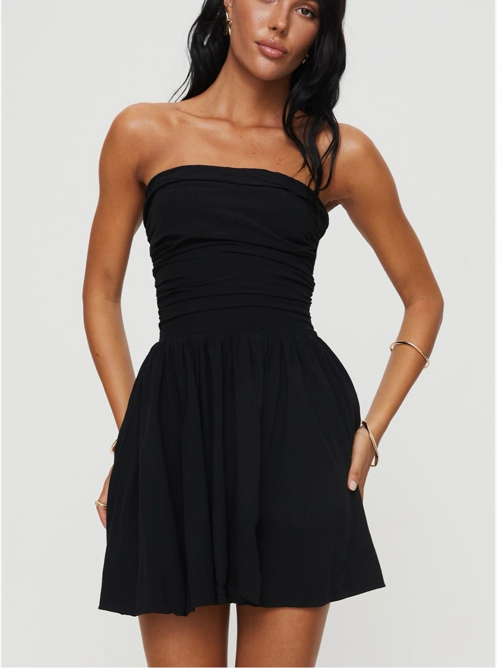NWT Black Princess Polly Rashida Strapless MiniDress